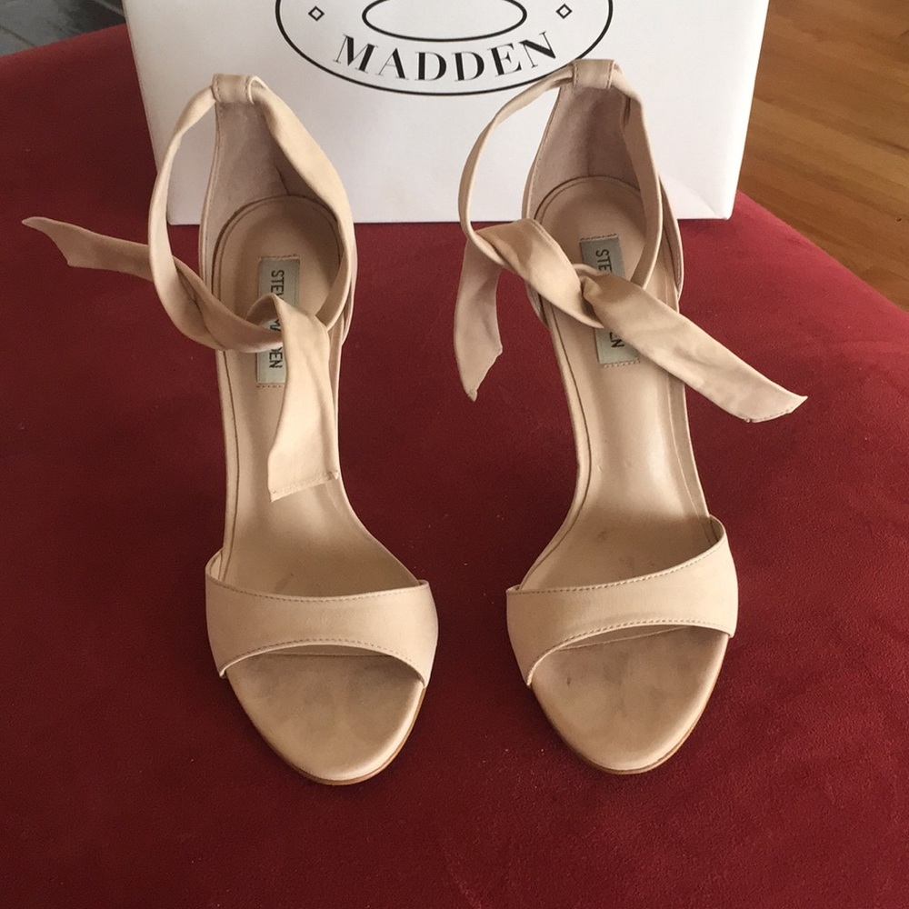 Steve Madden Light Blush Ankle Strap Tie Heel